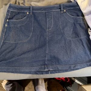 Athleta Bettona Knit Denim Look Skirt Skort